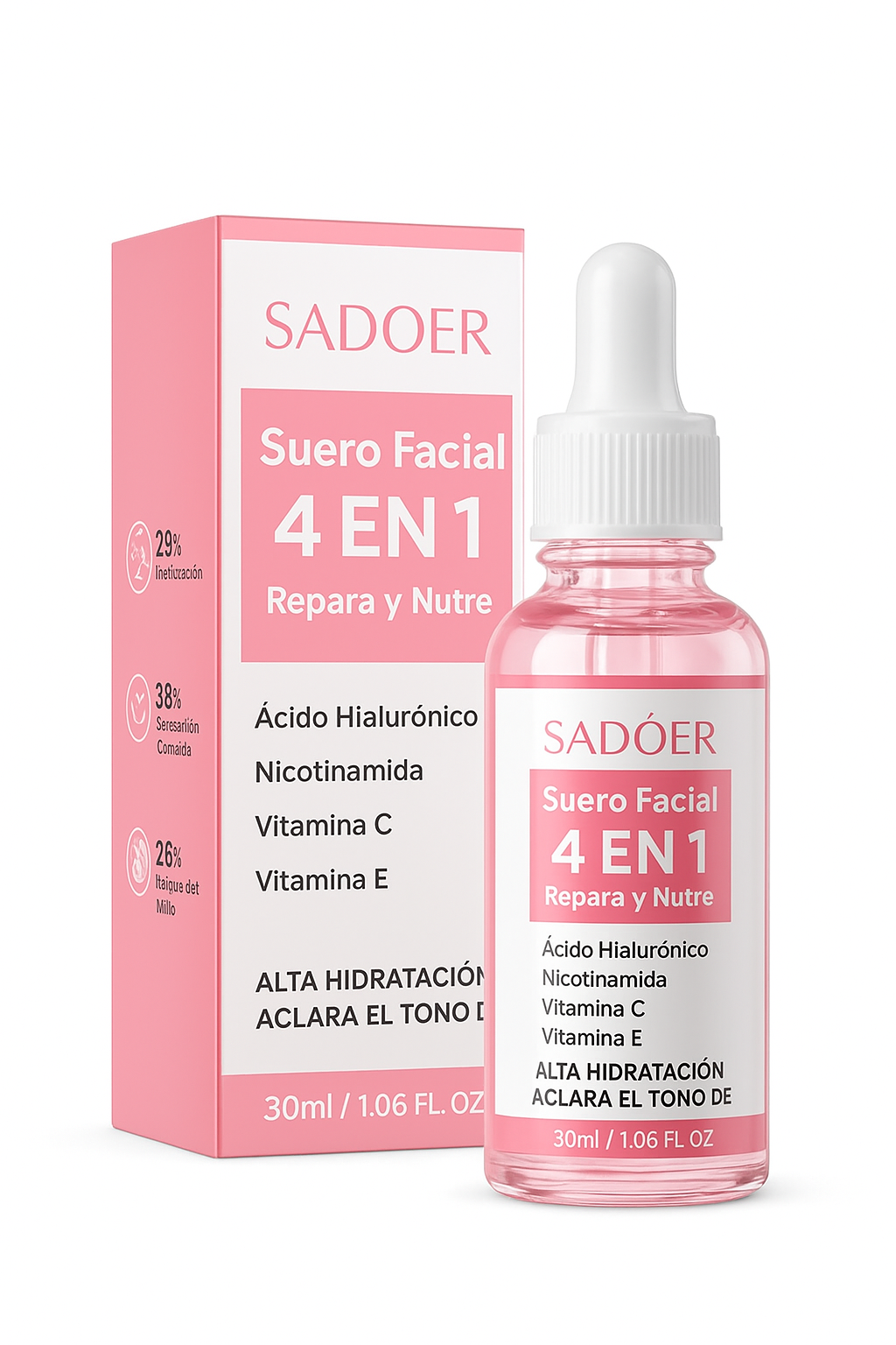 Sérum Facial 4 en 1 – Repara y Nutre, Hidratación, Antiedad y Regeneración  (30ml)